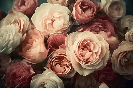 各种粉红色的玫瑰图片