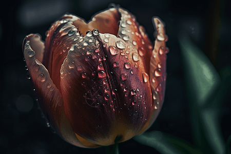 雨后的郁金香背景图片