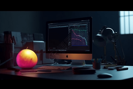 电脑屏幕上的图表背景图片
