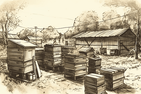 蜂箱和养蜂设备图片