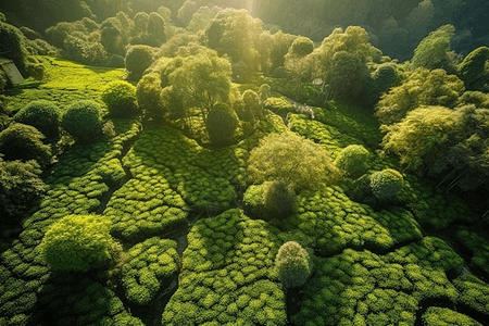 地热茶园的环境背景图片