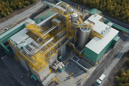 生物质设施工厂的鸟瞰图图片