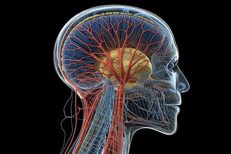 抽象科技感医疗大脑模型背景图片