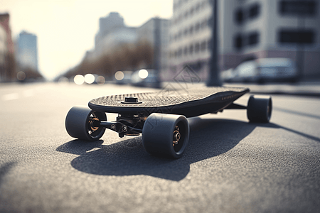 城市街道上的滑板图片