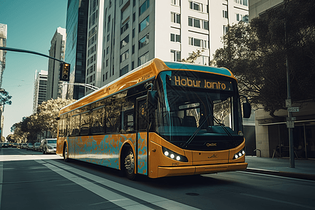 氢燃料动力公交车图片