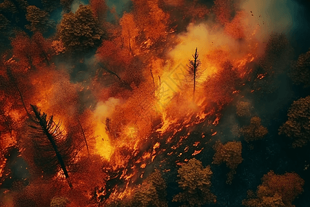 大火燃烧的森林背景图片