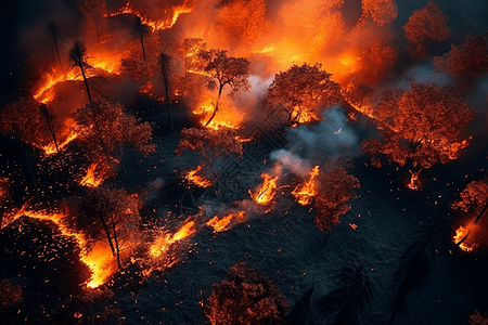 燃烧的森林背景图片