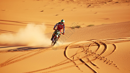 沙漠中摩托车沙漠中的越野摩托车背景