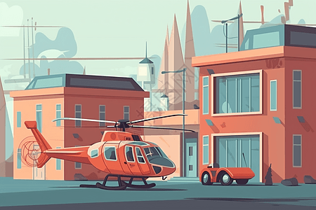 现代化医疗急救直升机图片