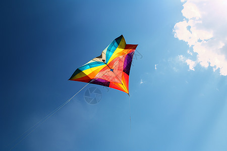 空中飞行的彩色风筝图片