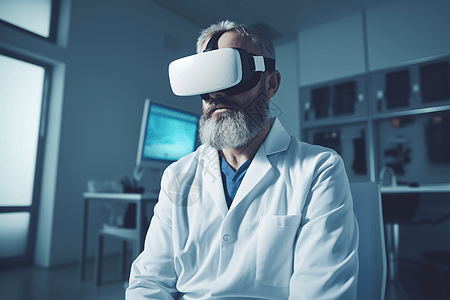 医生戴着VR眼镜治疗图片