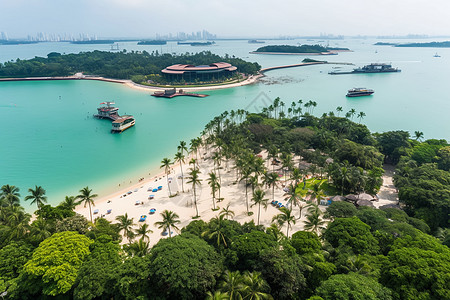 圣淘沙岛热带海滩高清图片