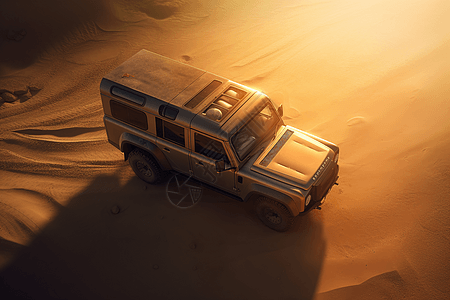 沙漠中的运动型多功能车图片