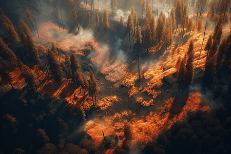 森林燃烧后的图片图片
