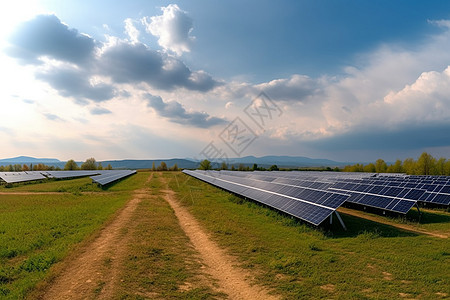 农场太阳能电池板发电图片