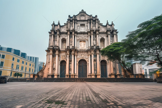 澳门著名地标建筑圣保罗教堂图片