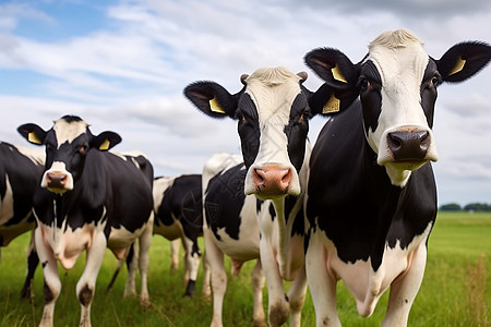 荷斯坦牛牧场中的荷斯坦奶牛图背景