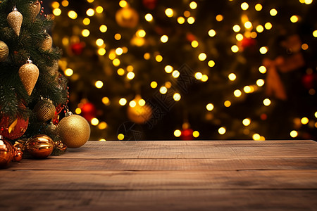 灯光下的圣诞树高清图片