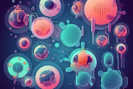 人体病毒创意3D插图图片
