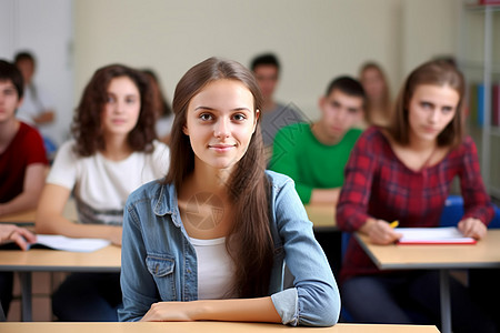 女学生在课堂上图片图片