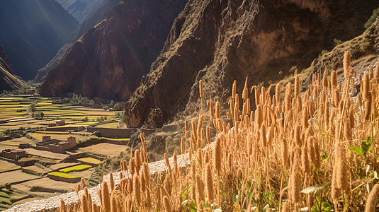 大山深处的藜麦背景