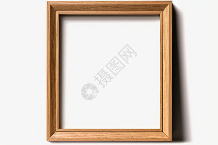 白色背景上的空白木框背景图片