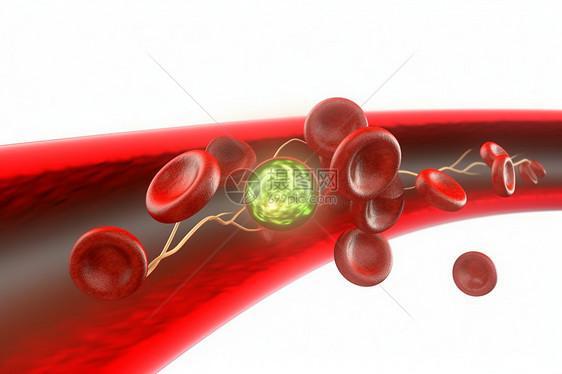 血管里的胆固醇和血红细胞图片