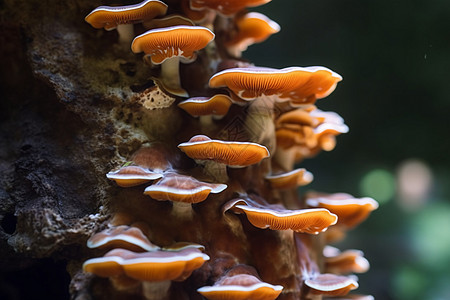 树上生长的蘑菇图片
