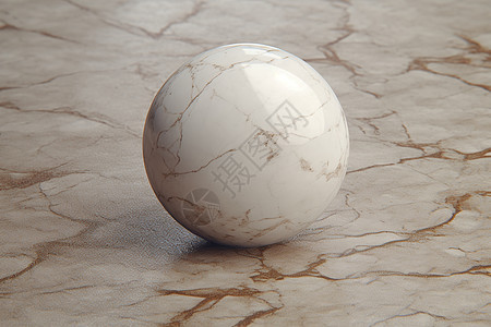 大理石花纹地上的圆球图片