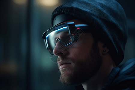 3D科技背景科技智能眼镜背景
