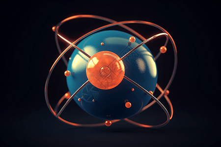 氢原子3D模型背景图片