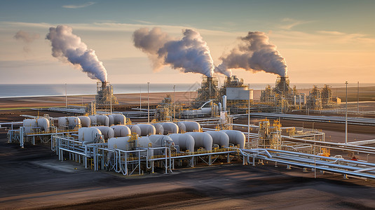 生产工厂工业生产厂排放废气背景