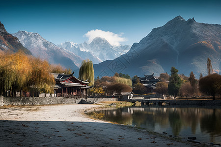 玉龙雪山优美风景图片