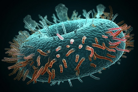 3d细菌病毒细胞模型背景图片
