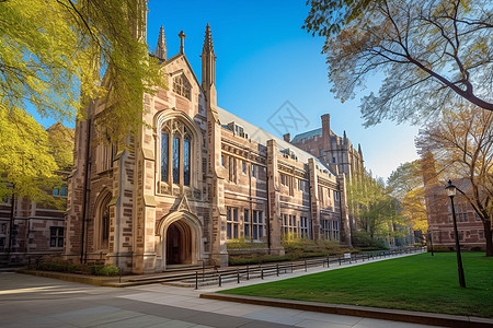 耶鲁大学校园景观图高清图片