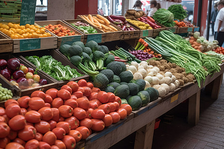 蔬菜农贸市场柜台图片