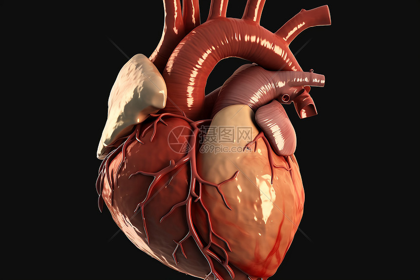 人体心脏解剖学概念图图片