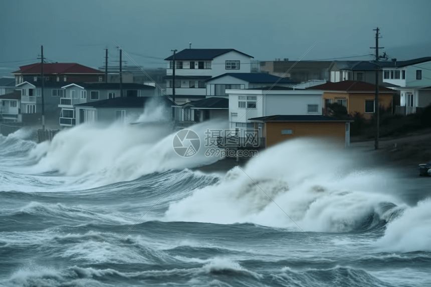台风海啸图片