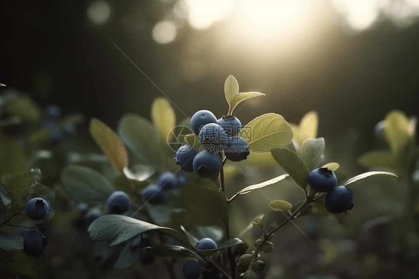 蓝莓植物特写图片