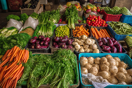 农贸市场上的蔬菜图片