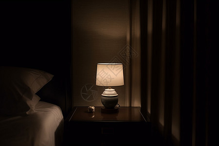 昏暗房间中的灯高清图片