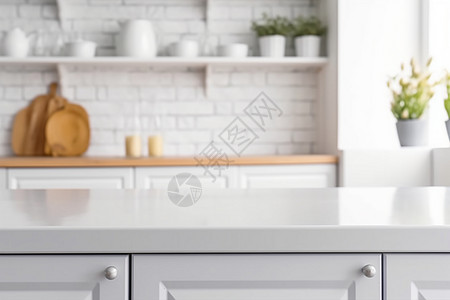 白色抽屉简约现代白色厨房台面设计设计图片