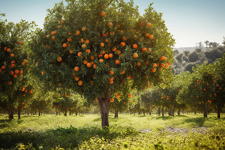 结满果实的橘子树图片