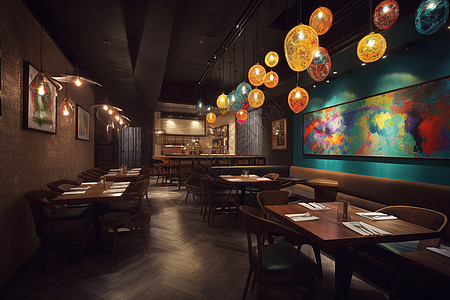历史感的餐厅3D效果图图片