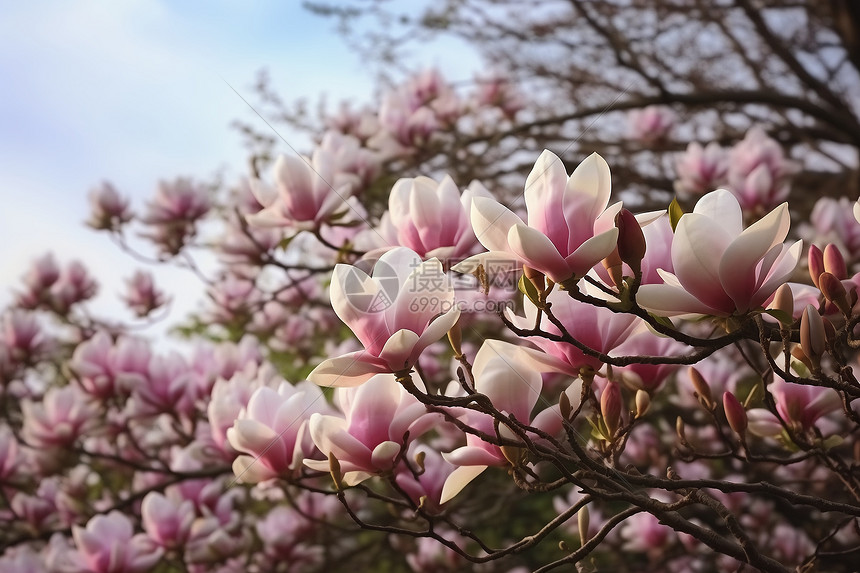 粉紫色的玉兰花图片