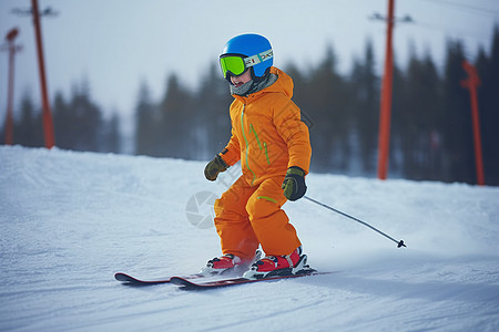 滑雪人物雪地里的滑雪者背景