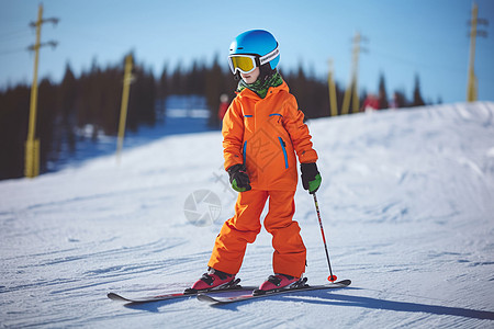 滑雪人物穿着安全装备滑雪者背景