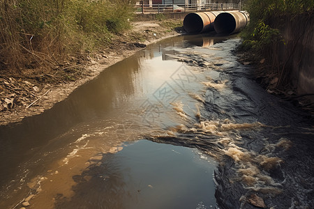 肮脏的污水河图片