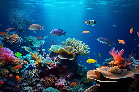 海底生物珊瑚礁多样性高清图片