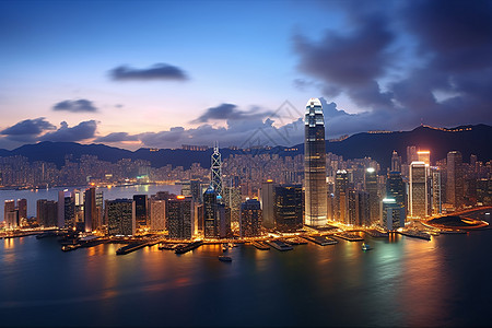 璀璨的香港夜景高清图片